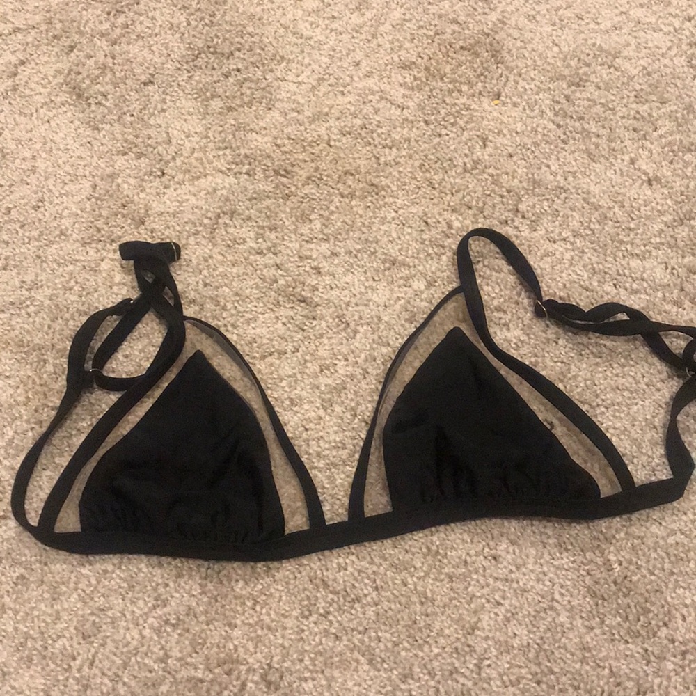 black bathing suit top